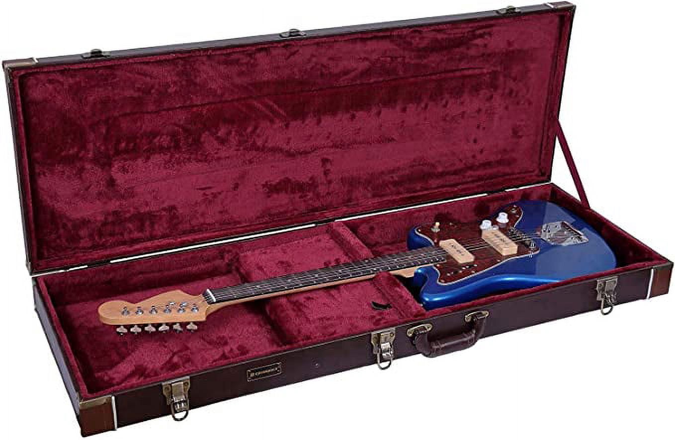 Crossrock Deluxe Hardshell Electric Guitar Case for Jazzmaster/Jaguar Style