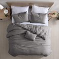 thumbnail image 3 of Modern Threads 4-Piece Garment-Washed Comforter Set Beck Grey Queen, 3 of 4