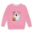 thumbnail image 4 of Tfken Halloween Sweatshirt For Girls Kids Long Sleeve Crew Neck Cartoon Print Pullover Sweater Breathable Soft Tops Size 13-14 Years Pink, 4 of 4