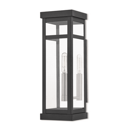 

Wall Sconces 1 Light With Black Clear Candelabra Base 15 inch 60 Watts - World of Crystal