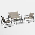 thumbnail image 7 of Gotland 4 Pieces Outdoor Furniture Set All Weather Textile Fabric Patio Conversation Set w/Coffee Table, Loveseat, 2 Single Chairs for Patio, Yard, Garden, Lawn(Brown), 7 of 7