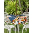 thumbnail image 3 of Outdoor Tablecloths with Umbrella Hole & Zipper, Spring Flowers Round Tablecloth 54 Inch, Watercolor Floral Daisy Poppy Plants Rustic Waterproof Table Cloth, Patio/Pool/Picnic Table Covers, 3 of 8