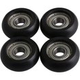 thumbnail image 1 of Cojinetes de acero plástico negro rodamiento de bolas polea guía rodillos circulares para puertas y ventanas, juego de 4 TUNC Sencillez, 1 of 5