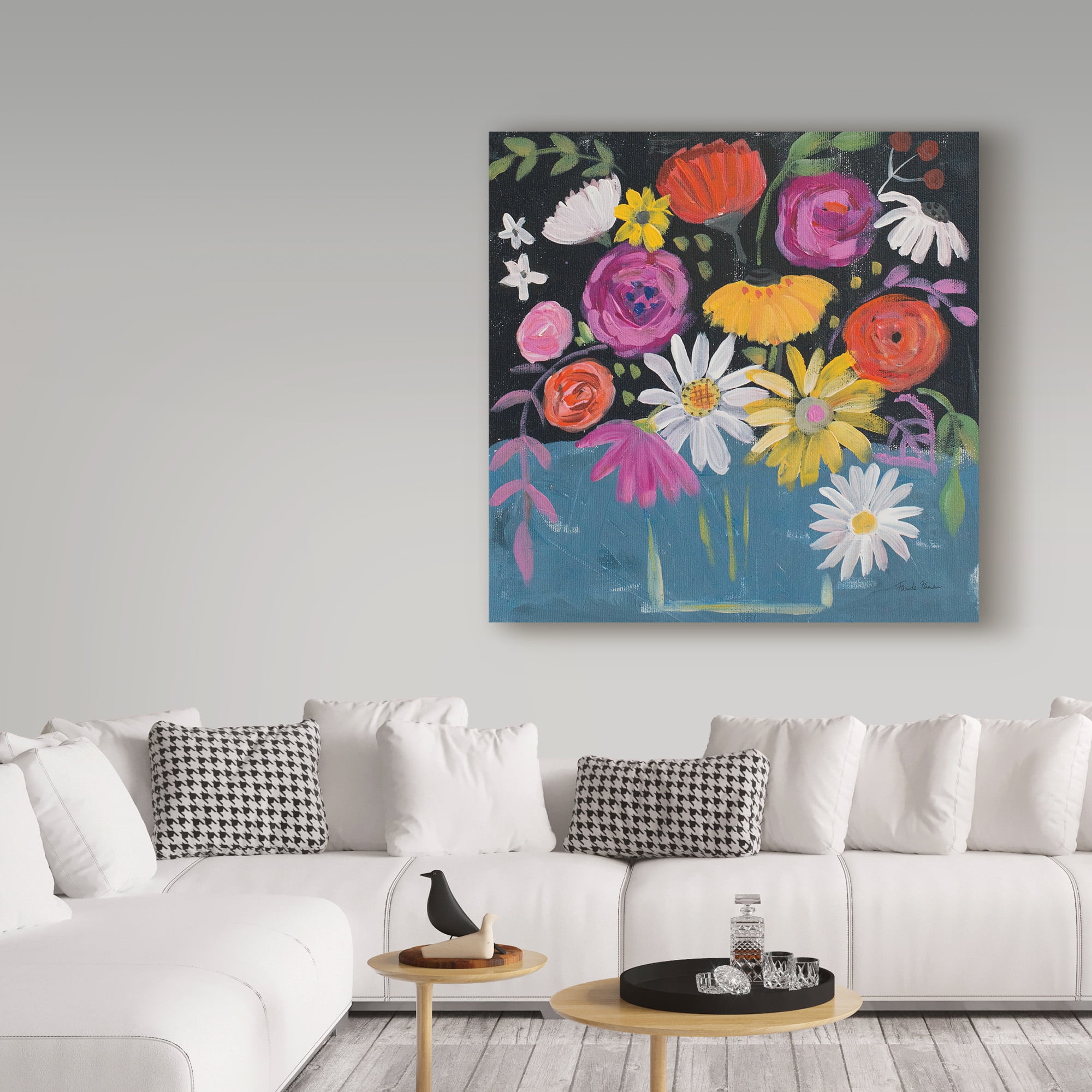 Trademark Fine Art 'Folk Floral II Colorful' Canvas Art by Farida Zaman