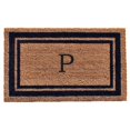 thumbnail image 1 of Calloway Mills 153002436P 24 x 36 in. Dark Blue Border Monogram Rectangular Doormat, Natural - Letter P, 1 of 1