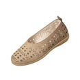 thumbnail image 2 of Women's Hollow Comfort Slip On Leather Ballets Flats Shoes Womens Casual Shoes Comfortable Walking Shoes Slip On Shoes Women Wide Width Orthopedic Shoes for Women Casual Dress Work Office Shoes 38, 2 of 5