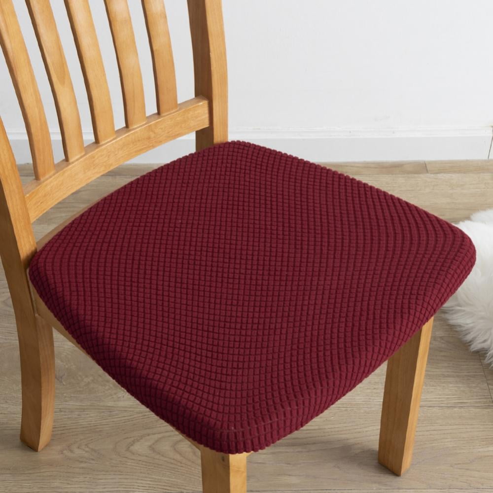 Seat Covers for Dining Room Chairs Stretch Jacquard Dining Chair Seat Covers Set of 1, Red