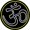 White, variant on White Om with Border Clear Backing Neon Sign, 26 x 1 x 26 in.