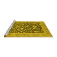 thumbnail image 2 of Ahgly Company Machine Washable Indoor Square Oriental Yellow Industrial Area Rugs, 3' Square, 2 of 4