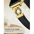 thumbnail image 4 of Wearlizer Leather Band Compatible with Apple Watch Bands Women 38/40/41/42/44/45/46/49mm, Dressy Fancy Designer Camellia Flowers Buckle Strap for iWatch Series 10/9/8/7/6/5/4/3/2/1/SE/Ultra 2, 4 of 6