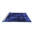 thumbnail image 2 of Ahgly Company Machine Washable Indoor Round Abstract Blue Modern Area Rugs, 8' Round, 2 of 4