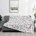 thumbnail image 2 of Honeii Lighthouse And Beacon print throw blanket, crafted from cozy cotton flannel, offers versatile home decor as a bedding suitable for all seasons.-50"x40", 2 of 6