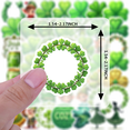 thumbnail image 3 of LUUFILx 50pcs Lucky Clover St. Patricks Day Green Plant Stationery Stickers Water Bottle Laptop Phone Toy Guitar Bicycle Luggage Car Stickers Set, 3 of 8