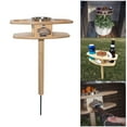 thumbnail image 3 of Fiocias Portable Outdoor Solid Wood Wine Table Lawn Picnic Party Trip Wine Glass Beer Cup Bottles Rack Stand Beer Opener for Sand and Grass, 3 of 9