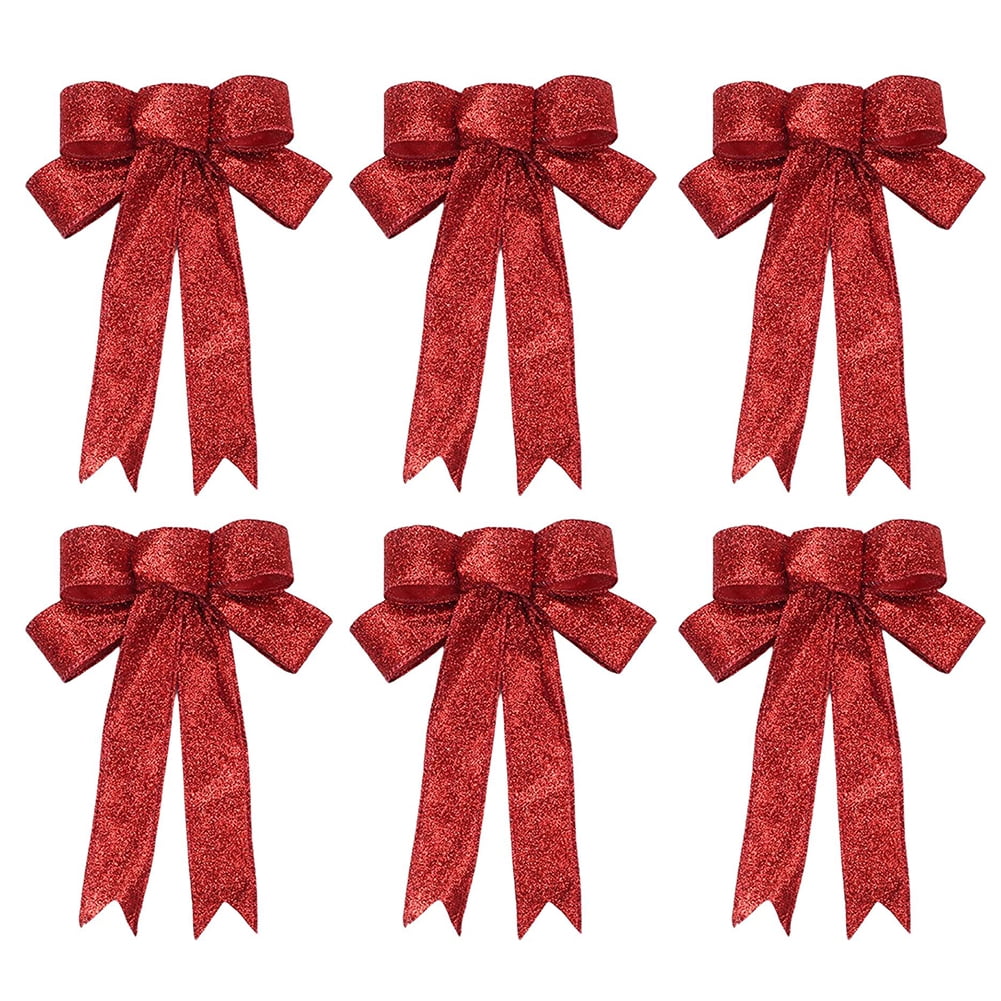 6 Pcs 9 Large Christmas Bow Decorations Wreaths Bows Christmas Tree 6-pcs-9-large-christmas-bow-decorations-wreaths-bows-christmas-tree