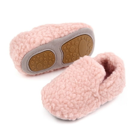 

sdghg Infant Flat Shoes for Winter Solid Color Low-top Soft Sole Warm Shoes for Baby Girls/ Boys