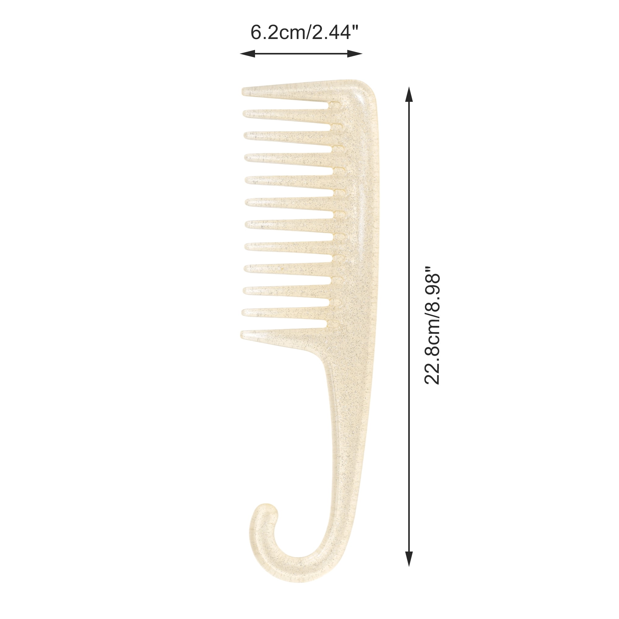 Unique Bargains 1 Pc Durable Large Curved Comb for Curly Hair All Hair Types Yellow
