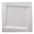 thumbnail image 2 of Ebros Pack Of 4 Kitchen Dining Modern Contemporary Design White Porcelain Square Plates With Rhombus Well Restaurant Supply Dishwasher And Microwave Safe (10" Dinner Plate Style), 2 of 3