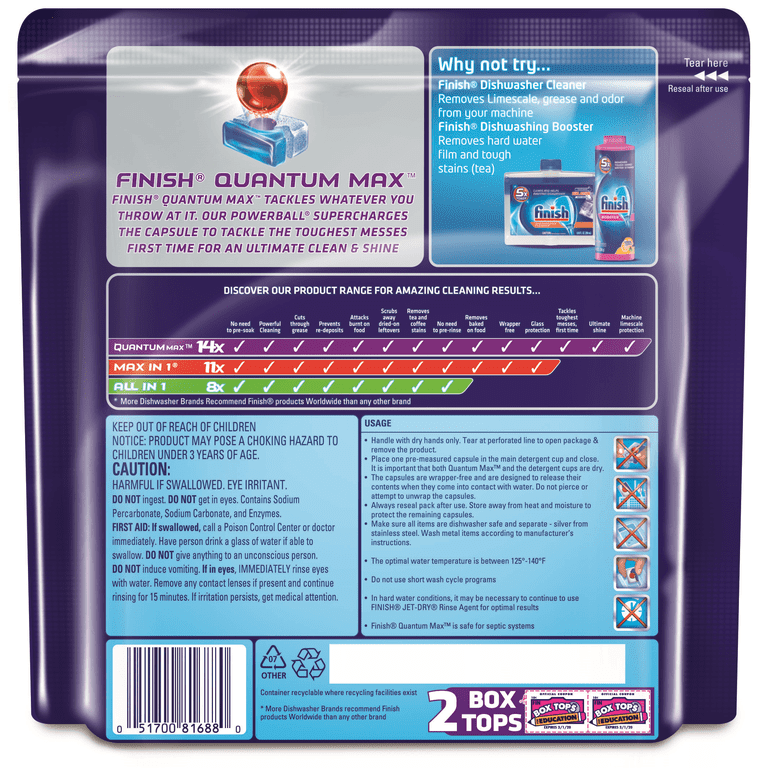 Finish Quantum Max Powerball Dishwasher Detergent Capsules, 25 ct - Pick 'n  Save