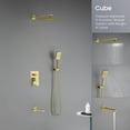 thumbnail image 3 of Kibi USA Cube Pressure Balanced 3-Function Shower System with Rough-In Valve Brushed Gold Brushed, 3 of 3
