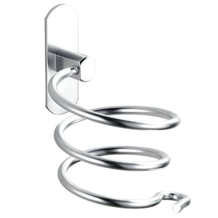 HOT! Wall Mounted Hair Dryer Holder Spiral Care Tools Hanging Rack Organizer for Blow Storage Silver