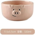 thumbnail image 2 of LANFENG Cute Pink Piglet Ceramic Bowl for Breakfast - Nordic Style Tableware Perfect for Small Dishes and Creative Dining Experience, 2 of 7