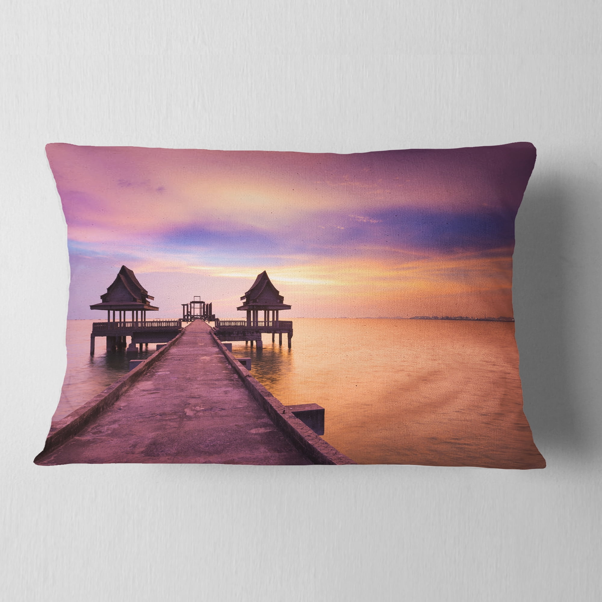 Designart 12" x 20" Multi-color Polyester Throw Pillow