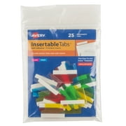 AVERY G Avery Insertable Tabs, Printable Inserts, 1" Assorted Colors, 25 Tabs (16219)