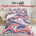 thumbnail image 6 of ZIATUBLES 3-Piece King Size Duvet Cover Set, Stars Stripes Wave Printed Modern Bedding, Breathable Lightweight All-Season Duvet Cover with 2 Pillowcases, Easy Care Dorm Apartment Bed Linens, 6 of 7