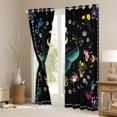 thumbnail image 3 of Castle Fairy Animal Teal Moth Black Out Curtains for Boys Girls,Bohemian Theme Curtains Pack of 2 (42x63 Each),Chic Floral Flowers Bedroom Curtains,Luxury Bedroom Decor, 3 of 6