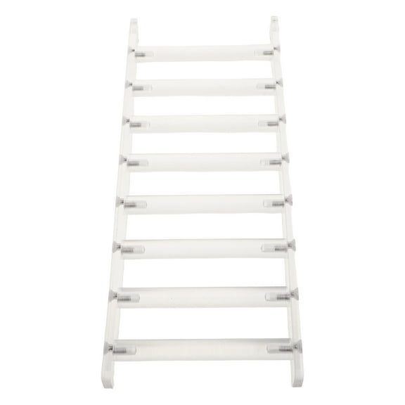 TABLZONE White Acrylic Bird Climbing Ladder with Steps, 1 Piece Pet Step Ladder for Small Birds and Pets