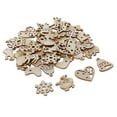 thumbnail image 1 of 50 Piezas de Adornos de Natural con Agujeros en Navideños Formas para Decorativas, Ropa, Joyas y Otros Objetos Decorativos Gloria Piezas de madera sin terminar, 1 of 8