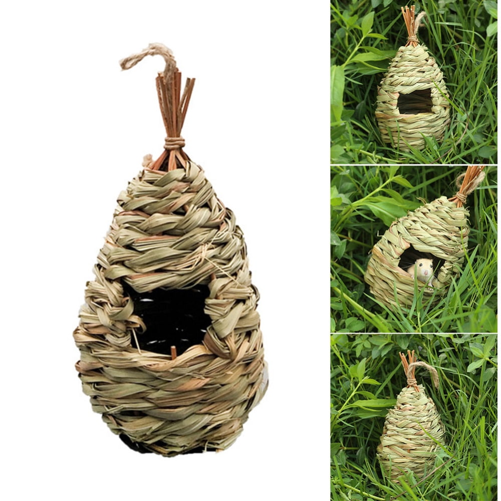 2pcs Hummingbird House Hanging Wren Finch Birds House for Nesting Hand Woven Birds House for