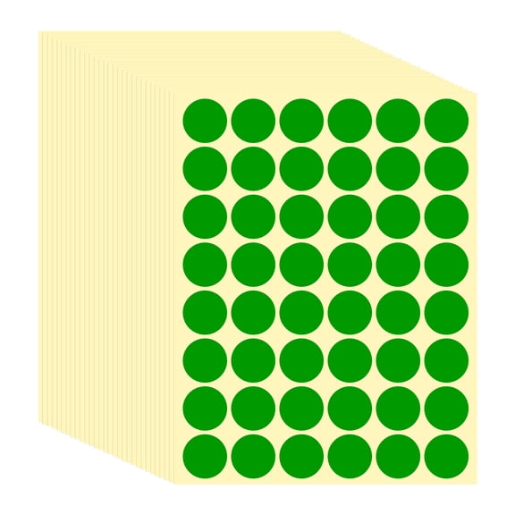 Uxcell 1440 Pcs Colored Dot Stickers Labels, 1 Inch Circle Price Stickers Self Adhesive Circle Tags Coding Labels for Office Business Yard Sale Garage Sale Home Decor, Green