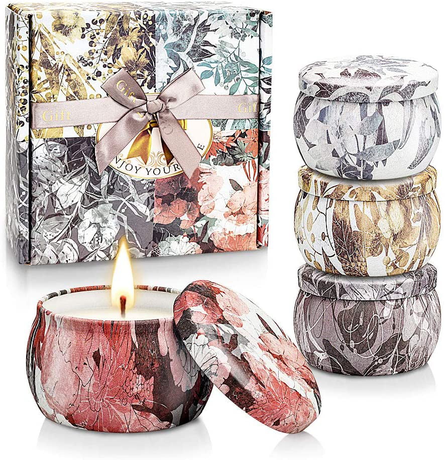 Yankee Candle Gift Set 4 Scented Candles & Candle Holder mothers day Gift Hamper 