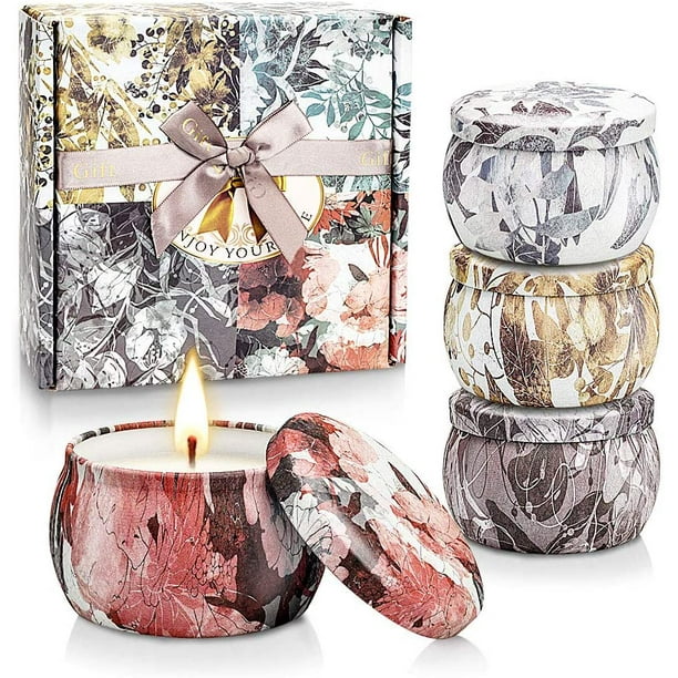 4 Pack Scented Candles Gift Set for Women, Home Scented Soy Wax