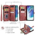 thumbnail image 6 of for Samsung Galaxy S21 Plus Case Wallet for Women and Men, Samsung Galaxy S21 Plus Case, PU Leather Magnetic Flip Strap Wristlet Zipper Card Holder Wallet Business Phone Cover for S21 Plus, Red, 6 of 10