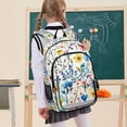 thumbnail image 7 of FORMRS Unisex School Backpack 17" Student Travel Bag with Laptop Compartment, Blue Wildflower Pattern, 7 of 7