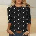 thumbnail image 2 of Christmas Outfits for Women 2025 Xmas Tree Graphic Tee 3/4 Sleeve Blouses for Women Round Neck T Shirts Loose Fit Holiday Tops, 2 of 5