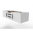 thumbnail image 3 of Alpine 60" Wood Floating Vanity Base in White with Black Handles, 3 of 5