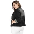 thumbnail image 4 of ChaqueDe MezclilDeshilachaCon Frente Lavado Clásico PaMujer De TalGrande Negro 2X, 4 of 6