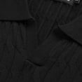 thumbnail image 6 of Ceisia Men Solid Knit Polo Shirt Short Sleeve Lapel Collar Chest Pocket Slim Fit Breathable Daily Casual Going Out Tops Black XXL Gift, 6 of 9