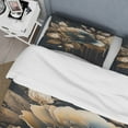 thumbnail image 4 of Designart "Rose in Navy Blue and Gold II" Floral & Botanical Bedding Covert Set - Rose Blue Floral Bed Set With 2 Shams, 4 of 6
