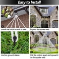 thumbnail image 3 of Huryfox 16ft Giant Spider Web + 50"  Triangle Huge Spider Web for Indoor Outdoor Halloween Decoration Yard Home Party Haunted House Decoration, 3 of 5