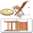 thumbnail image 6 of King Teak Golden Teak Wood Folding Chair Outdoor Patio Garden Yard Folding Seat Chair 2 Piece, 6 of 9