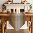 thumbnail image 3 of Table Runners 70 Inches Long, Brown Beige Cotton Linen Kitchen Dining Coffee Table Runner for Party Home Decor, Farmhouse Vintage Gradient Wooden Grain Tabletop Dresser Scarves Runner 13x70 Inch, 3 of 9