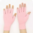 thumbnail image 3 of Half Finger Pressure Relief Gloves - Anti Skid Cycling Sports Fitness Joint Support for Repetitive Tasks Gray Pink Skin Color Options, 3 of 4