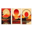 thumbnail image 2 of Designart "Bold Red Sunset III" Coastal Sunset Wall Art Set Of 3 - Red Sunset Gallery Set For Office Decor, 2 of 6