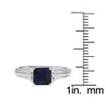 thumbnail image 3 of 10k White Gold Square Sapphire and Diamond Accent Ring, 3 of 5
