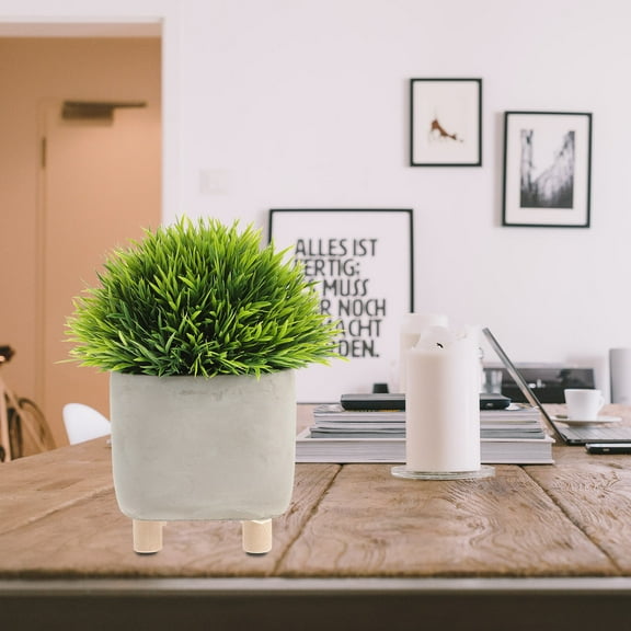 GOOHOCHY  Cement Flower Pot Planter Outdoor Pots Indoor Plants Light Grey